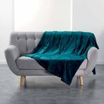 Paris Prix Plaid Uni en Flanelle  Flanou  180x220cm Bleu