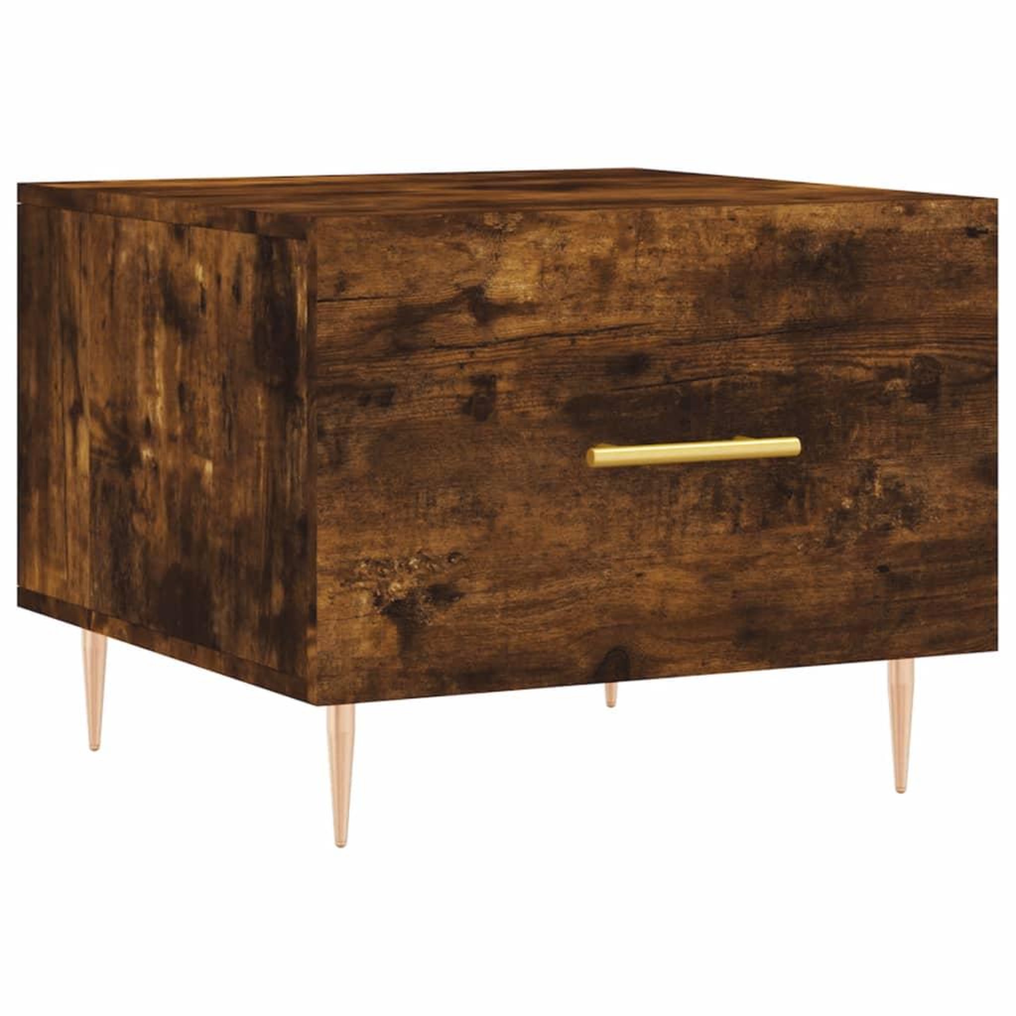 Voir la diapositive 2 : VIDAXL Table basse Chene fume 50x50x40 cm Bois d'ingenierie