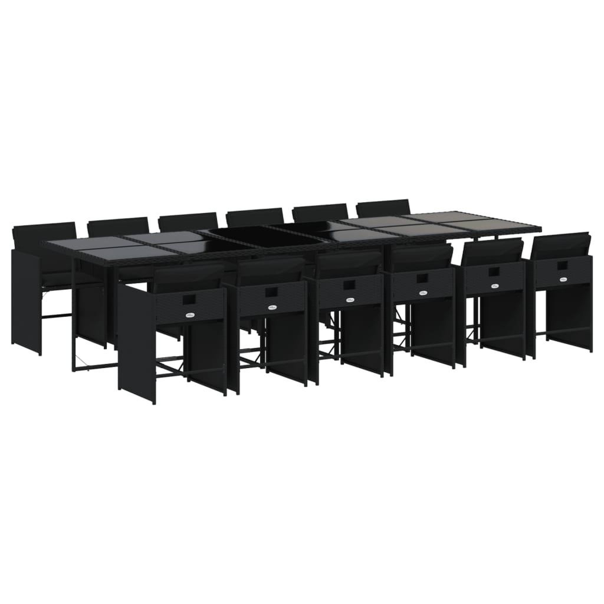 Voir la diapositive 2 : VIDAXL Ensemble a manger de jardin 13 pcs coussins noir resine tressee
