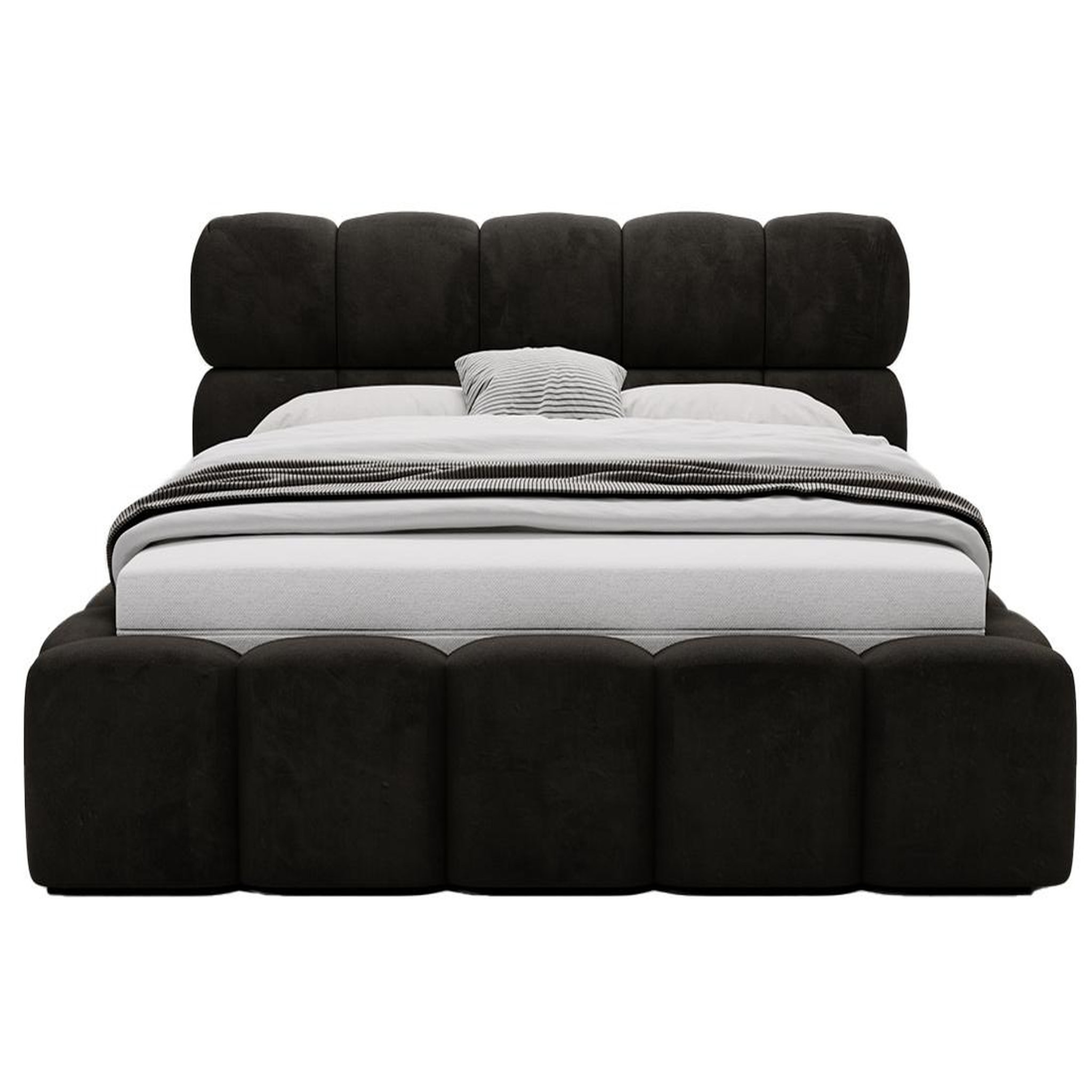 Voir la diapositive 3 : BEST MOBILIER Mariposa - lit coffre - 140x200 cm - sommier inclus - en velours