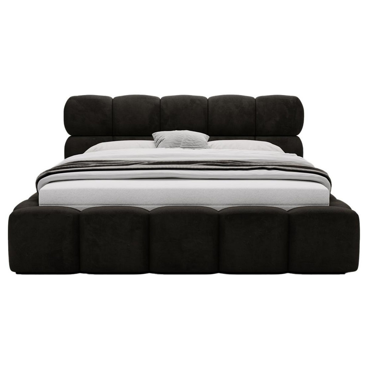 BEST MOBILIER Mariposa - lit coffre - 140x200 cm - sommier inclus - en velours