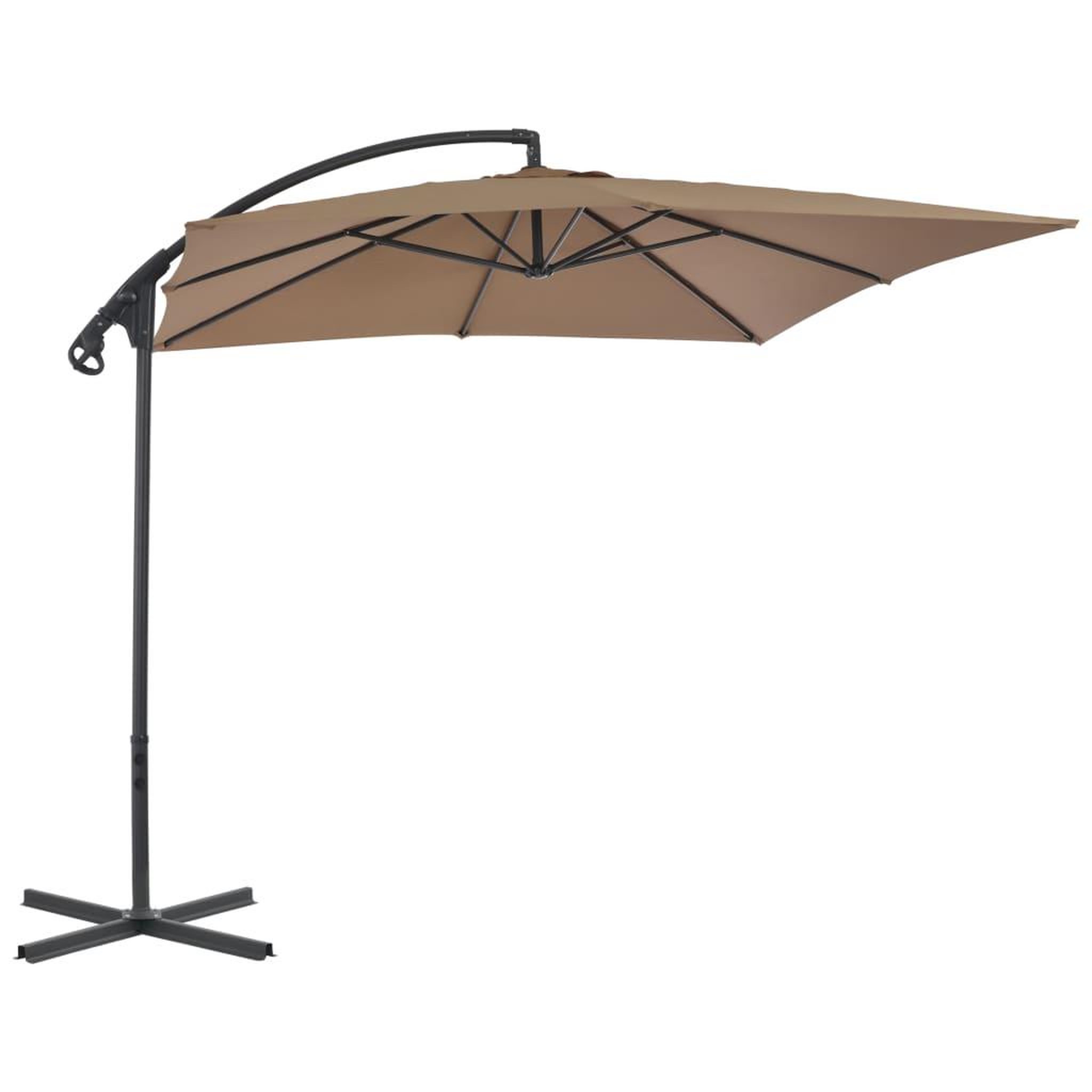 Voir la diapositive 1 : VIDAXL Parasol de jardin en porte-a-faux avec poteau en acier taupe