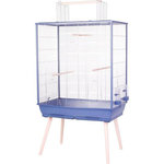 Zolux ZOLUX Cage grillagée surélevée pour oiseau Néolife - Pour perruche, calopsitte, canari - 81 x 48 x 152 cm - Néolife - Bleu
