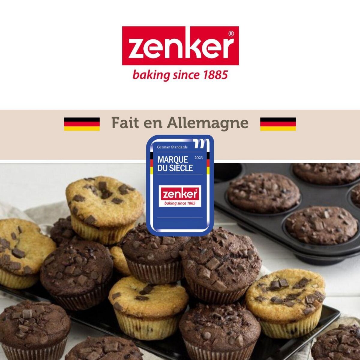 ZENKER Ensemble de 2 Moules à muffins 12 empreintes 38 x 26 cm Zenker Black Metallic