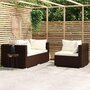 Voir la diapositive 1 : VIDAXL Salon de jardin 3 pcs avec coussins Marron Resine tressee