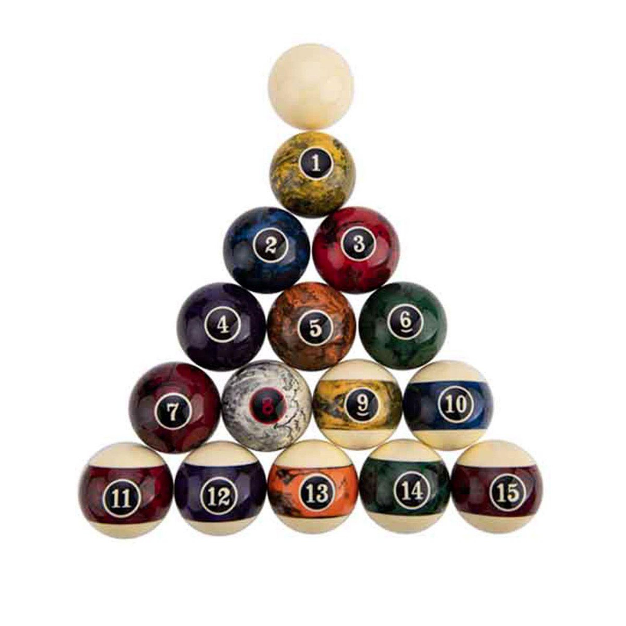 Voir la diapositive 1 : DE FAUGERES Lot de 16 Billes de Billard  Jeu Américain  5cm Multicolore