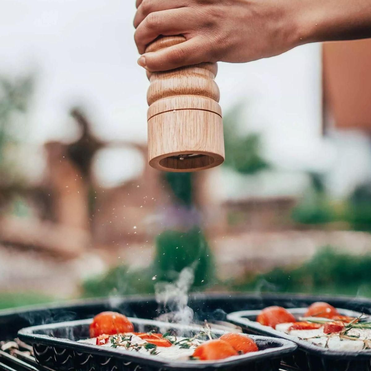 FM PROFESSIONAL Ensemble de 2 Moulins à poivre manuel couleur bois 18 cm FM Professional Divers