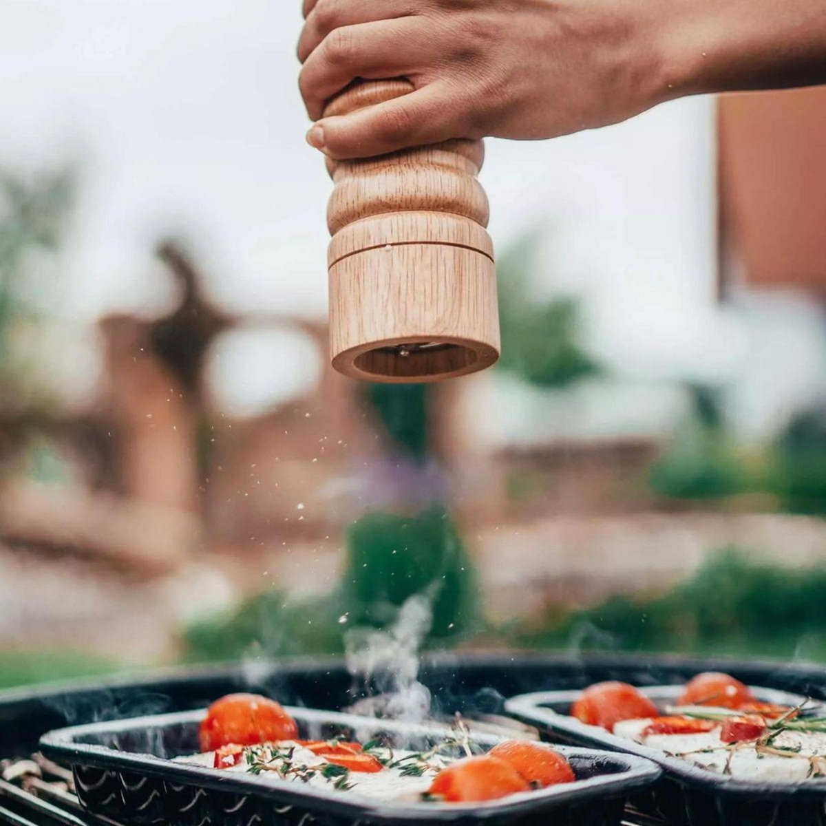 FM PROFESSIONAL Ensemble de 2 Moulins à poivre manuel couleur bois 18 cm FM Professional Divers