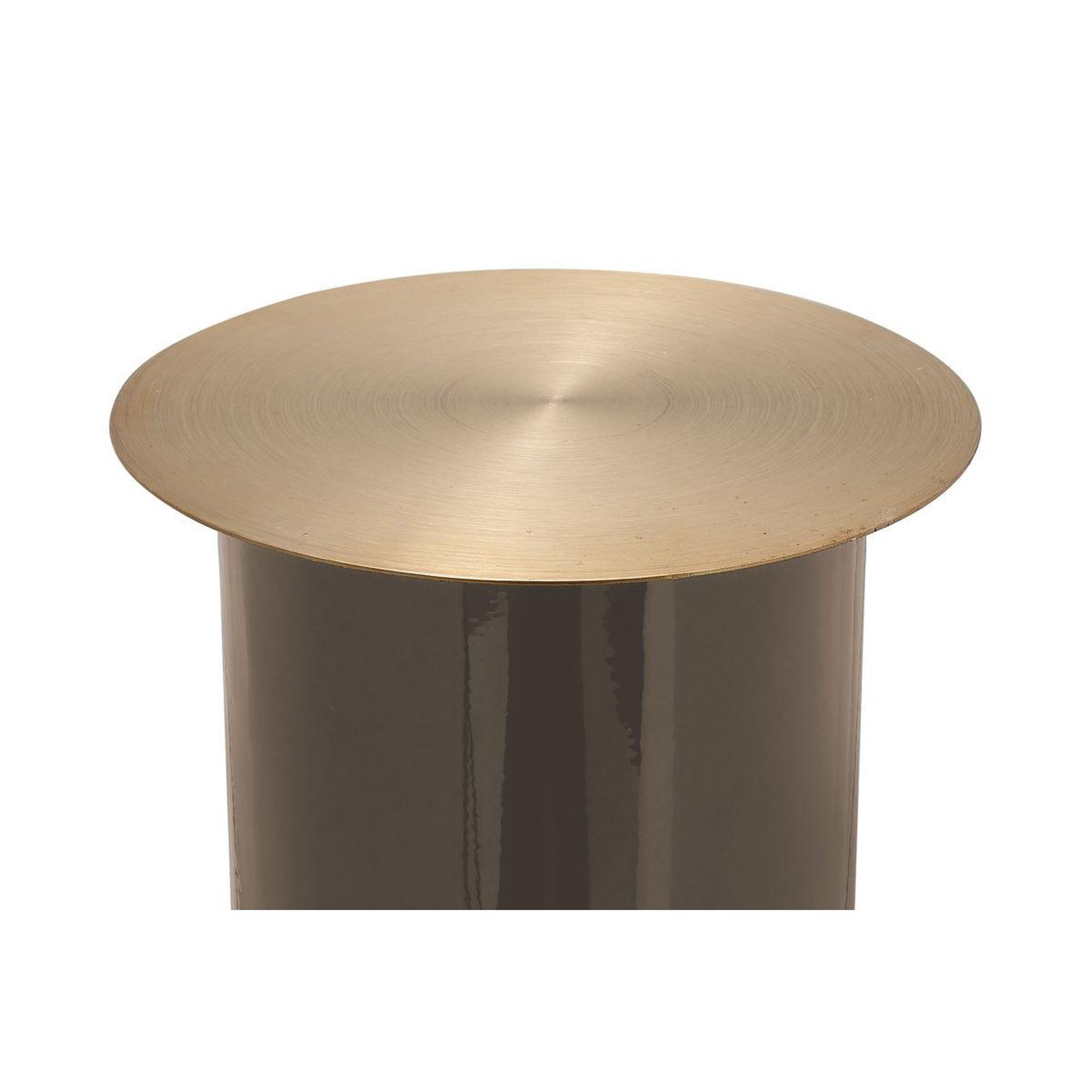 Voir la diapositive 2 : Paris Prix Bougeoir de sol  colby  40cm taupe & or