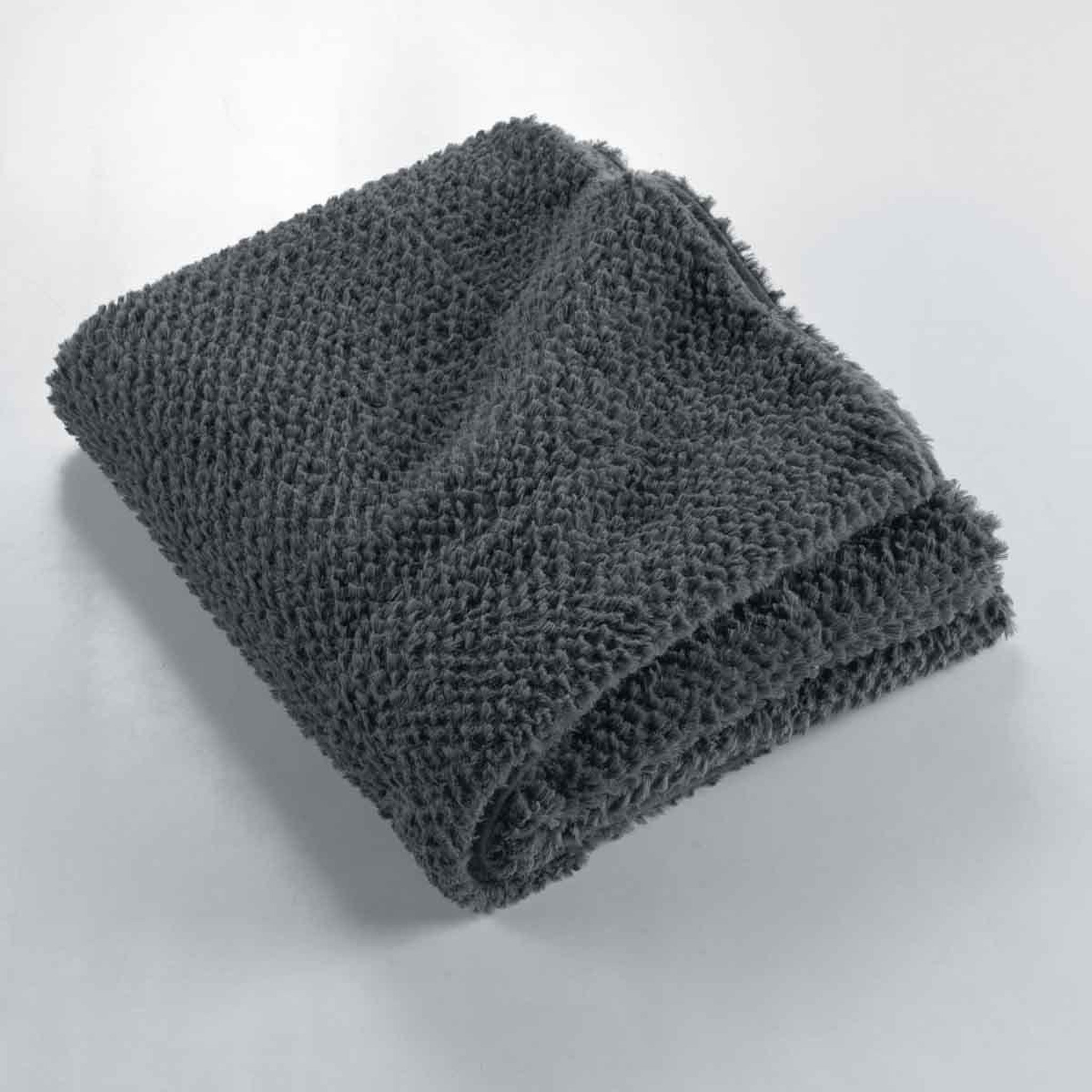 Voir la diapositive 2 : Douceur d'Intérieur Plaid imitation fourrure  icerberg  180x220cm anthracite