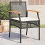 Voir la diapositive 1 : VIDAXL Chaises de jardin coussins lot de 4 noir resine tressee acacia