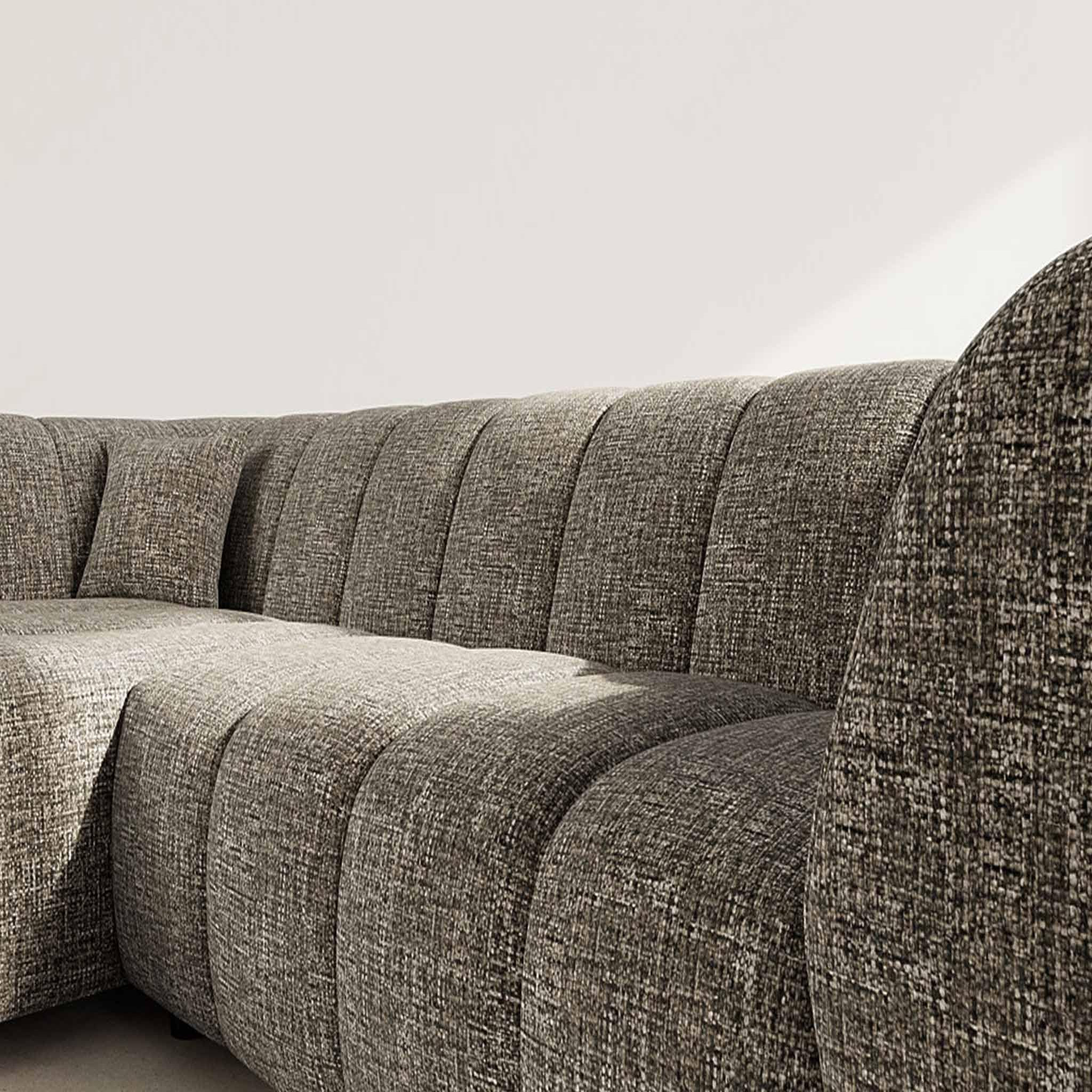 Voir la diapositive 4 : LISA DESIGN Curtis - canapé d'angle gauche 4 places avec accoudoir en tissu texturé