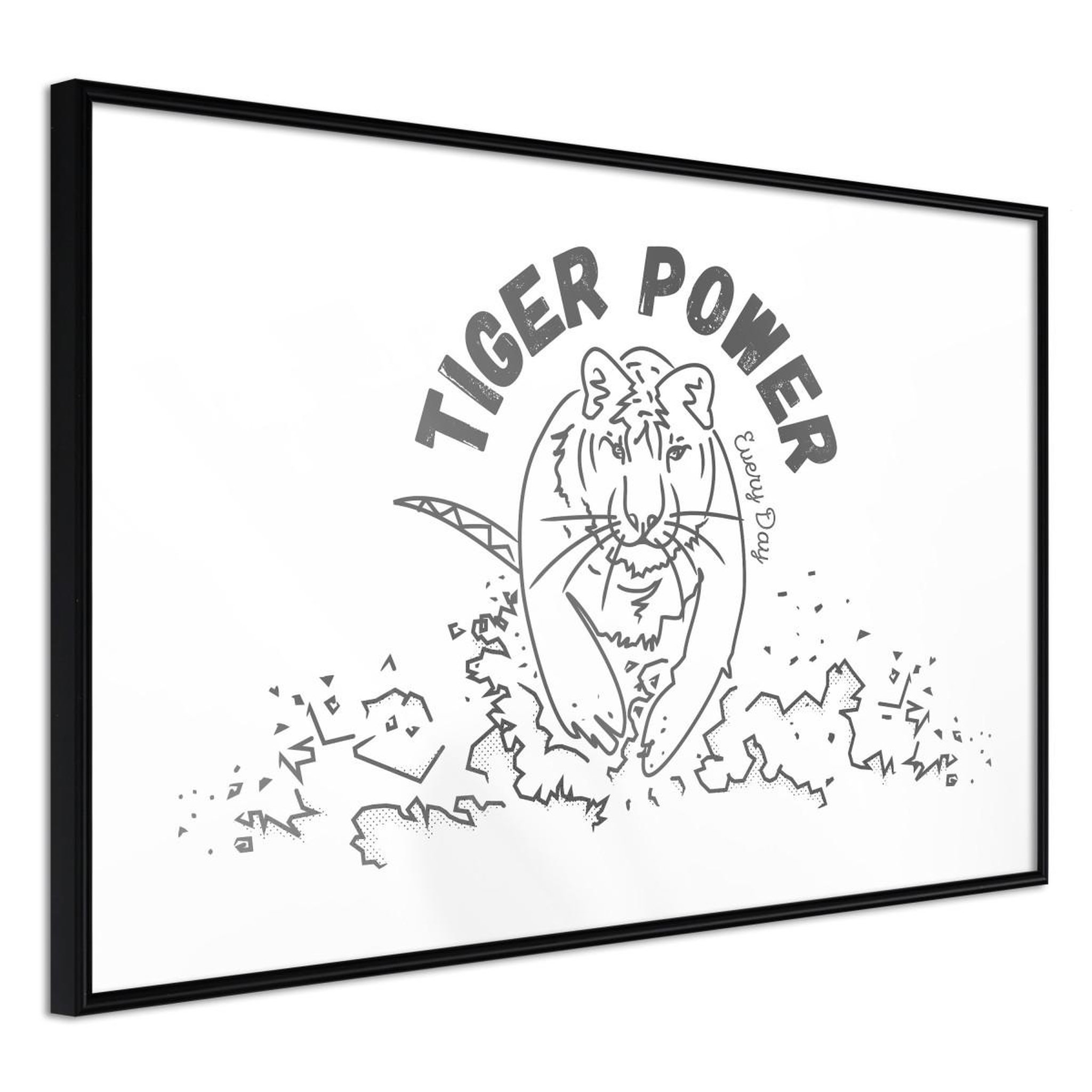 Paris Prix Affiche murale encadrée  inner tiger. Coloris disponibles : Noir, Jaune