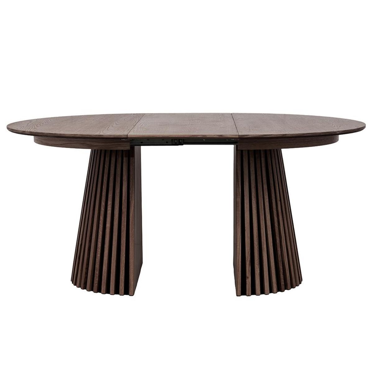 LISA DESIGN Freya - table à manger ronde extensible - effet bois foncé - 4 à 8 personnes