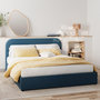 Voir la diapositive 2 : Rendez vous déco Lit double avec coffre 160x200 cm en tissu bleu-Tilly