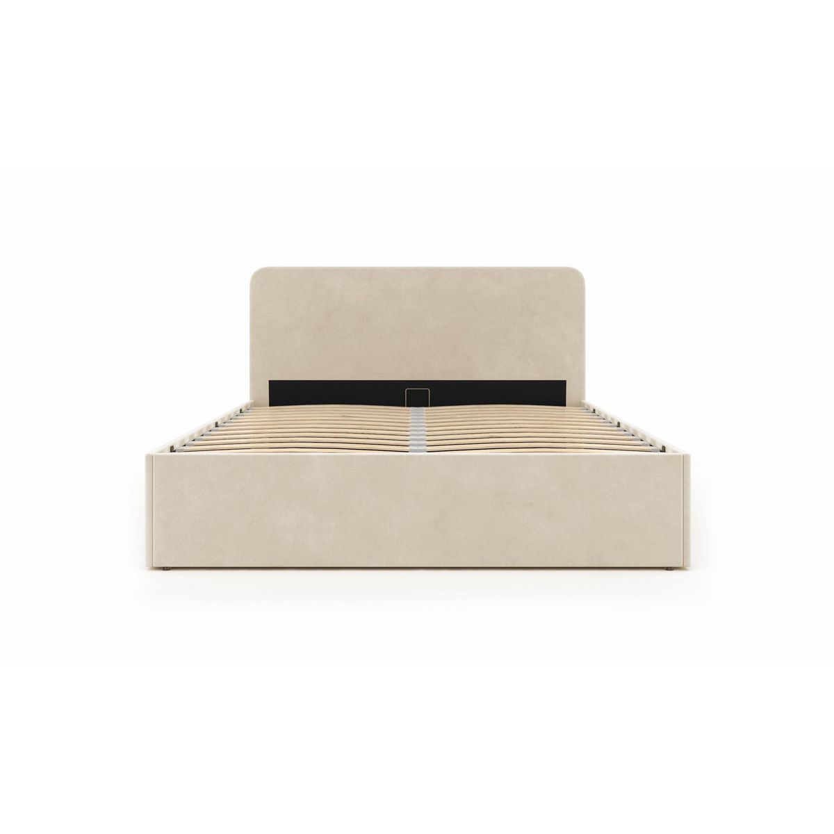 Lit coffre velours avec sommier relevable 140x190 cm AMBRE