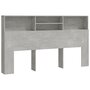Voir la diapositive 2 : VIDAXL Armoire de tete de lit Gris beton 180x19x103,5 cm