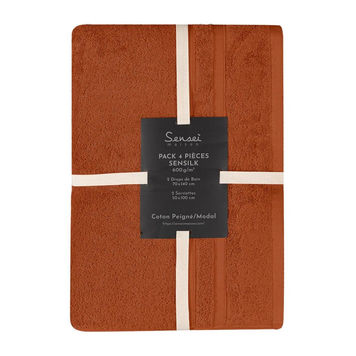 Sensei Maison Ensemble de bain 4 pièces 600 g/m² SENSILK