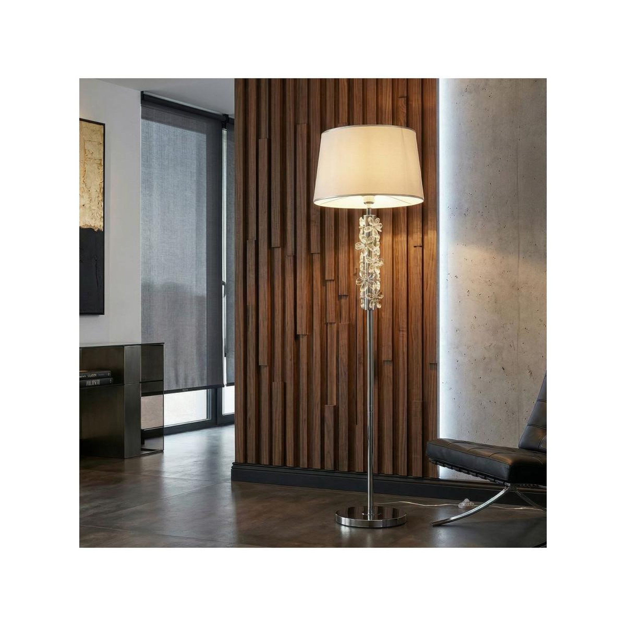 Voir la diapositive 5 : Paris Prix Lampadaire  flower  157cm argent & blanc