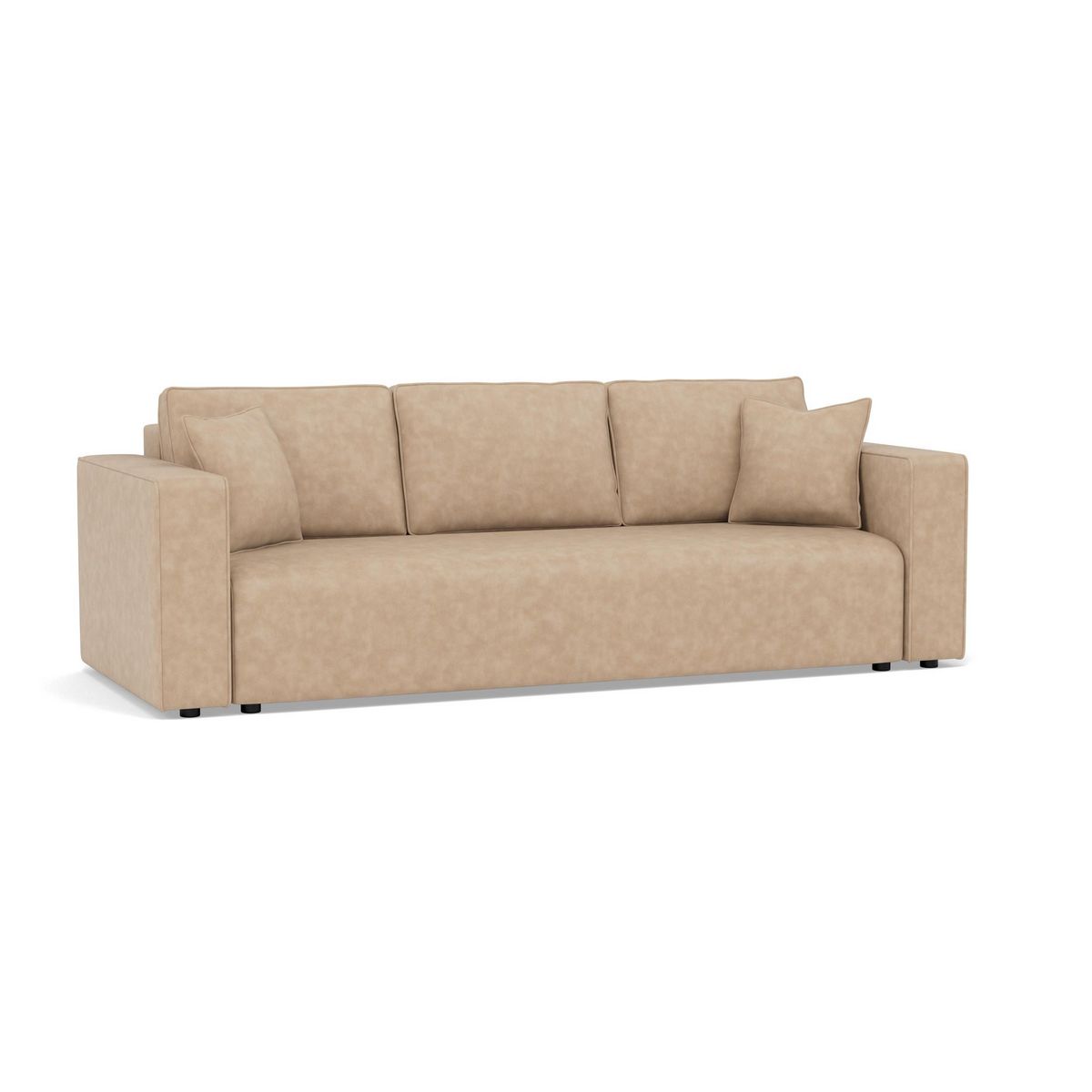 BEST MOBILIER Topaze - canapé droit 3 places convertible avec coffre en simili