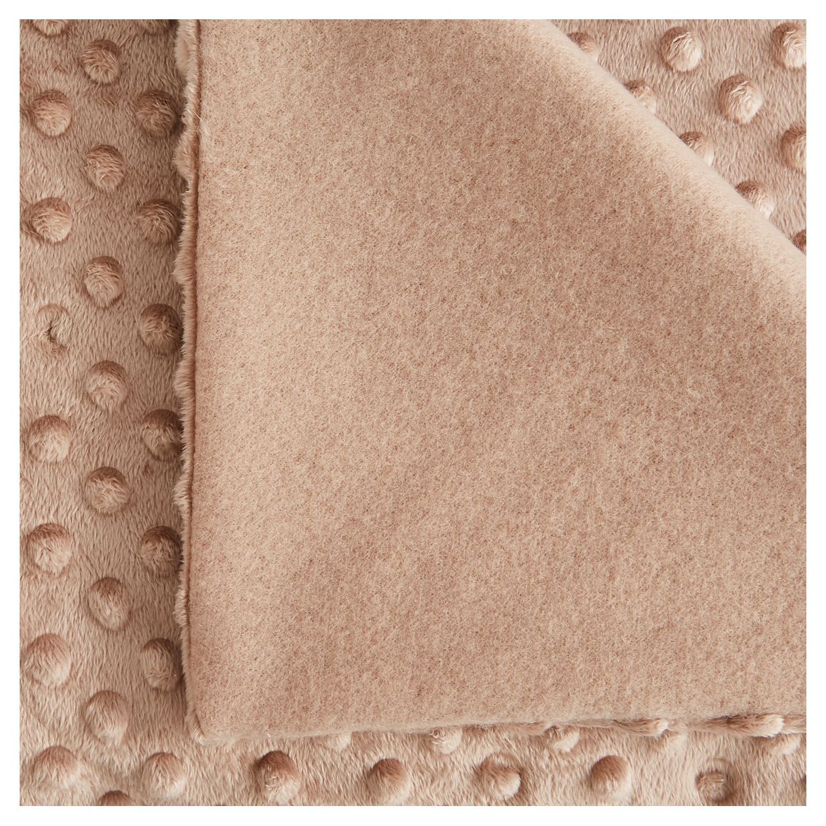 ACTUEL Plaid polaire uni en polyester effet gaufré