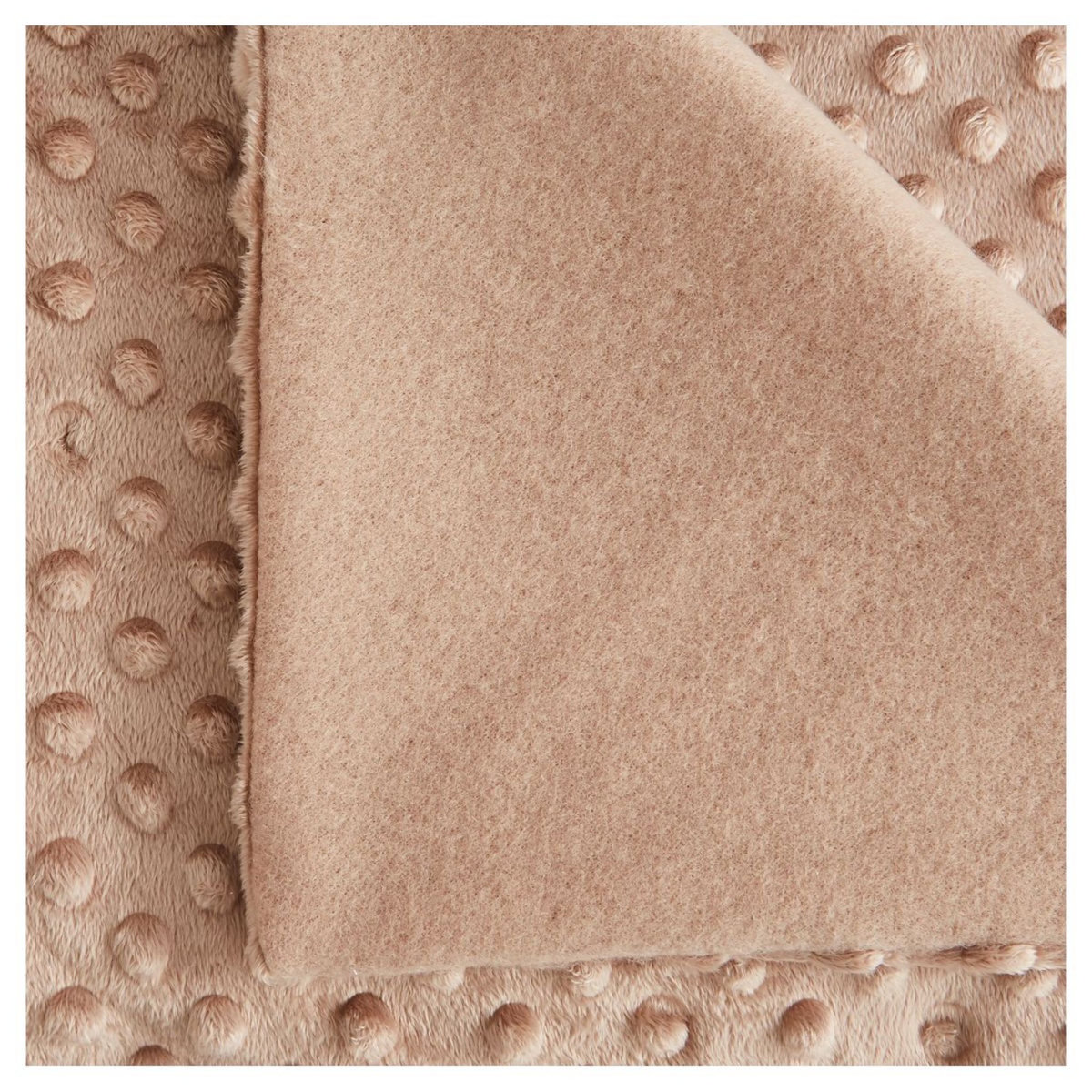 ACTUEL Plaid polaire uni en polyester effet gaufré