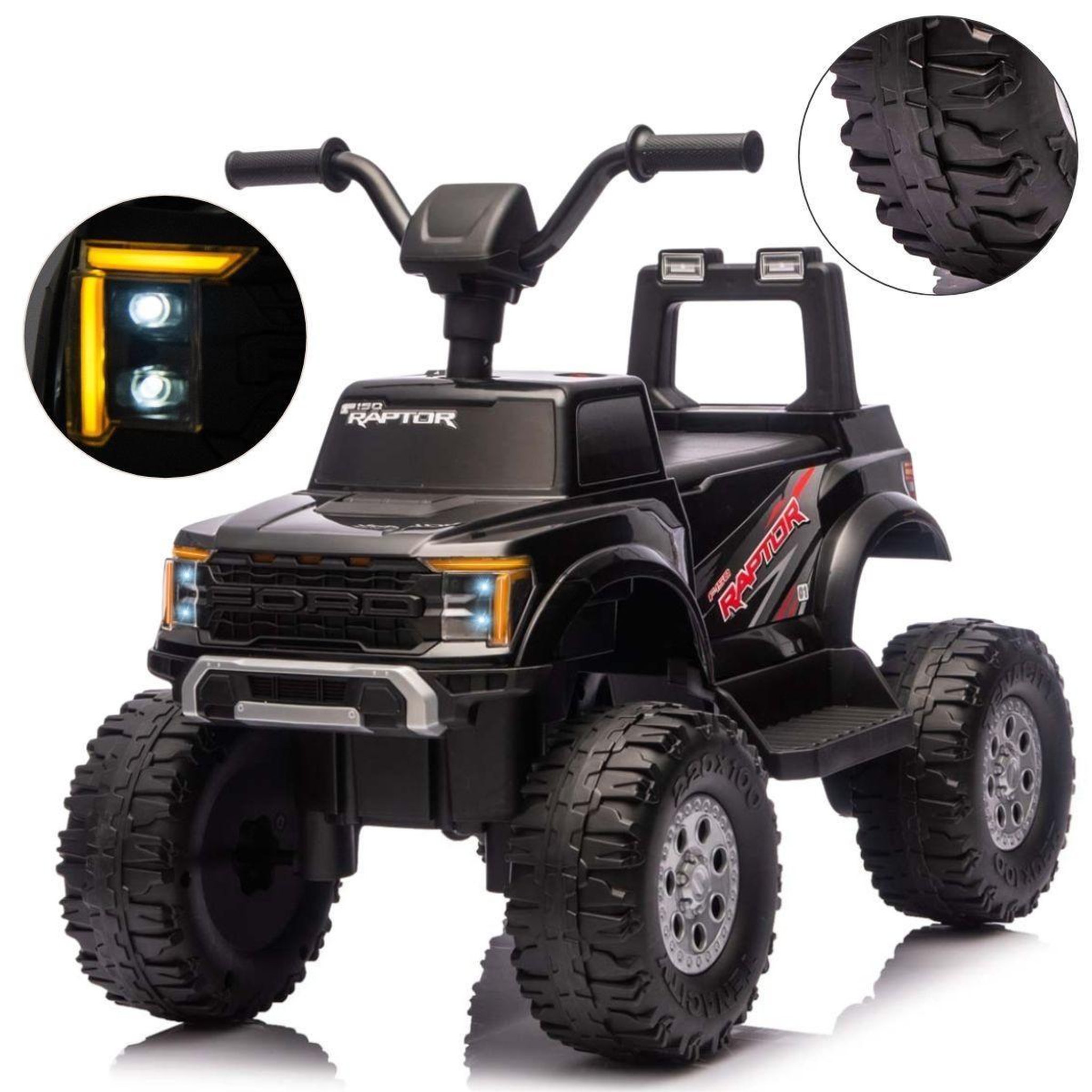 MILLY MALLY Voiture électrique  ford f-150 raptor noire - 2 moteurs