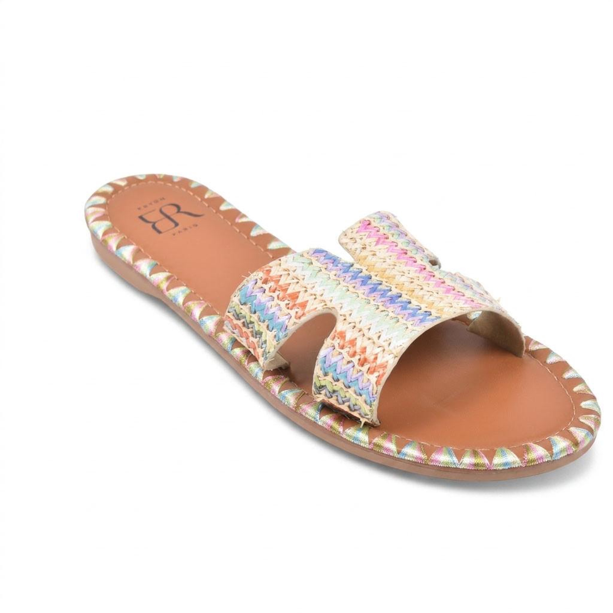 Voir la diapositive 1 : OZABI OZABI Sandales Slide H Tressage Vacances 2 Coloris
