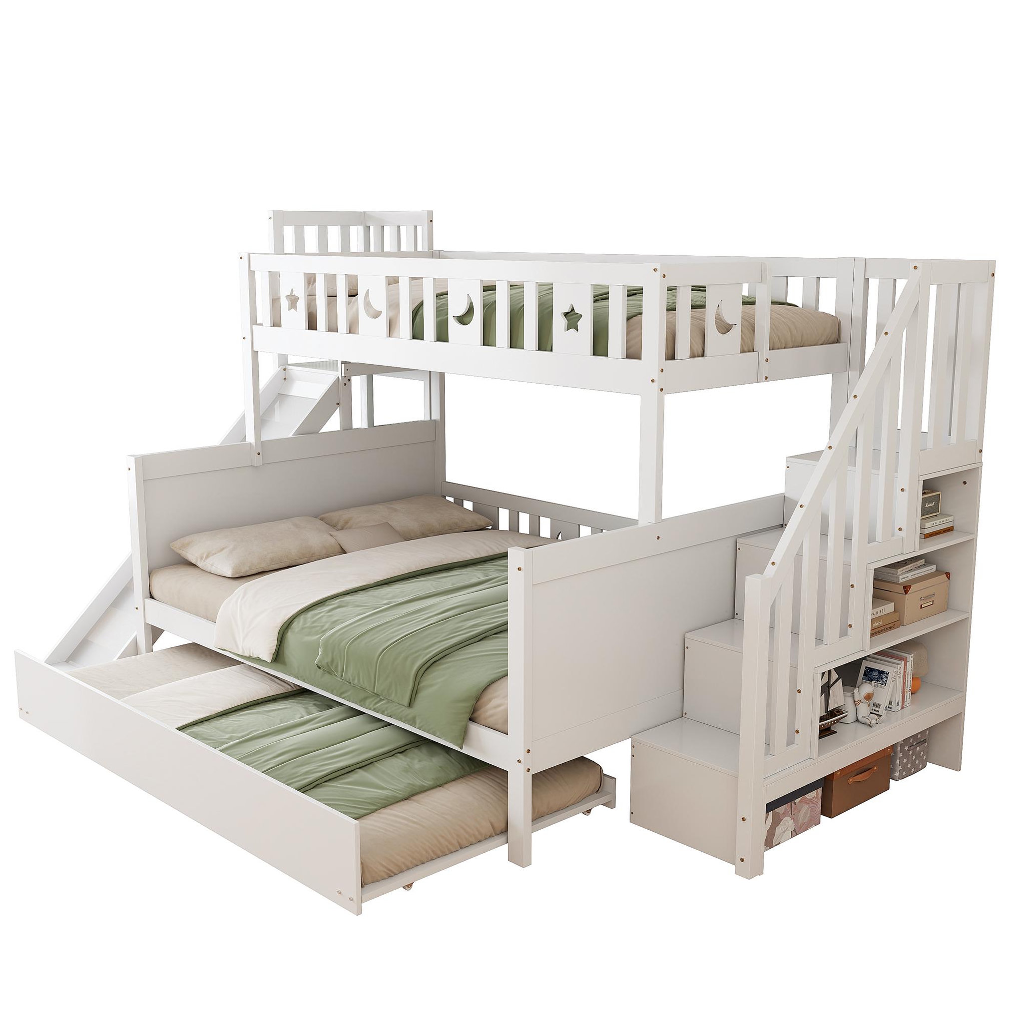 MERAX Lit superposé 140x200(90x200) cm coloris blanc bois massif