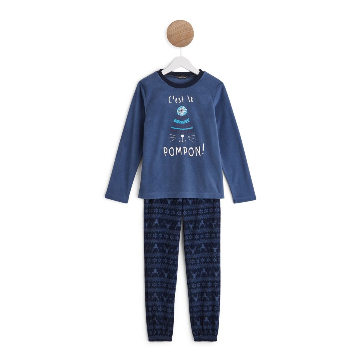 IN EXTENSO Ensemble pyjama polaire pompon garçon