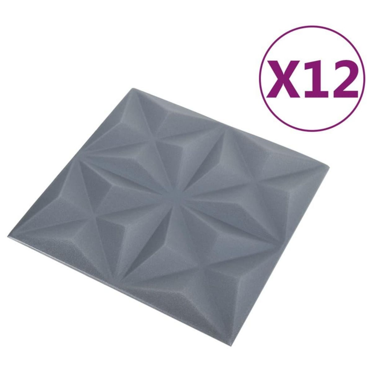 VIDAXL Panneaux muraux 3D 12 pcs 50x50 cm gris origami 3 m²