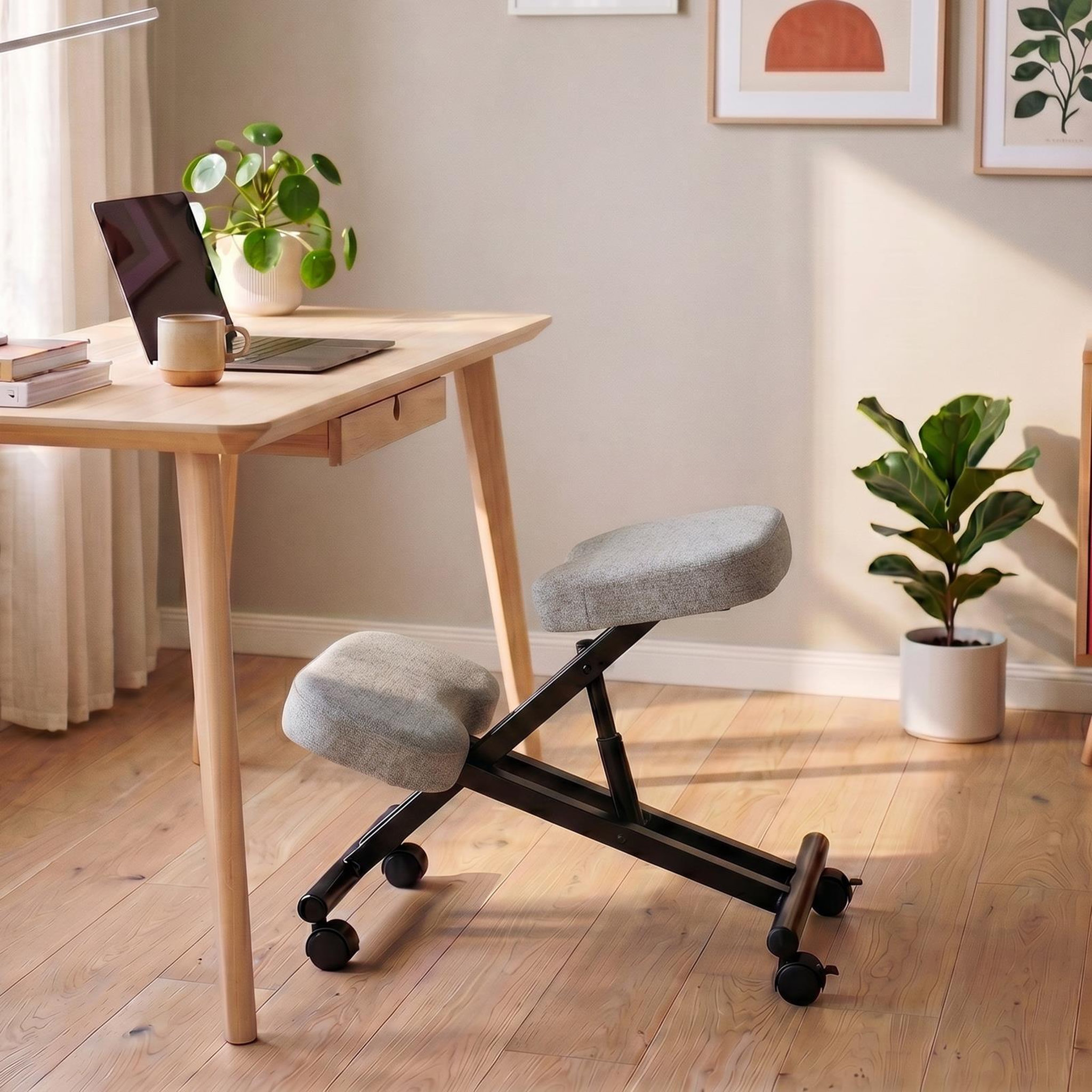 Voir la diapositive 3 : IDIMEX Tabouret ergonomique ROBERT, structure en métal et tissu