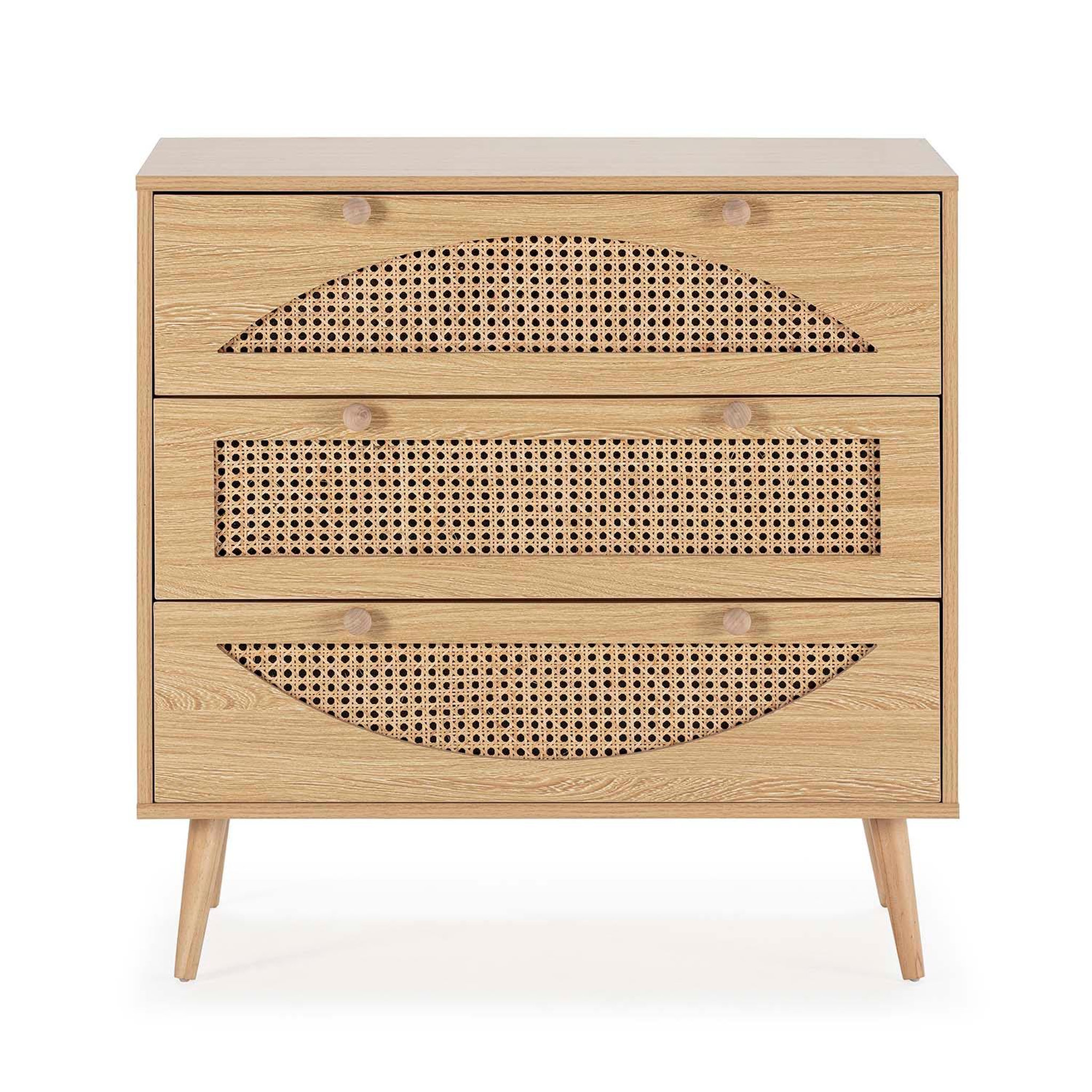 Voir la diapositive 4 : VS VENTA-STOCK Commode Luna 3 tiroirs couleur chêne