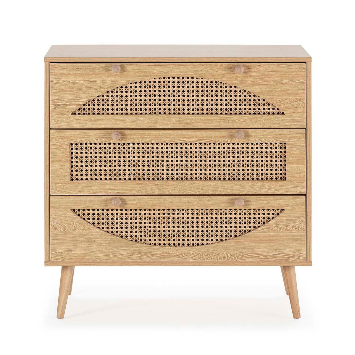 VS VENTA-STOCK Commode Luna 3 tiroirs couleur chêne