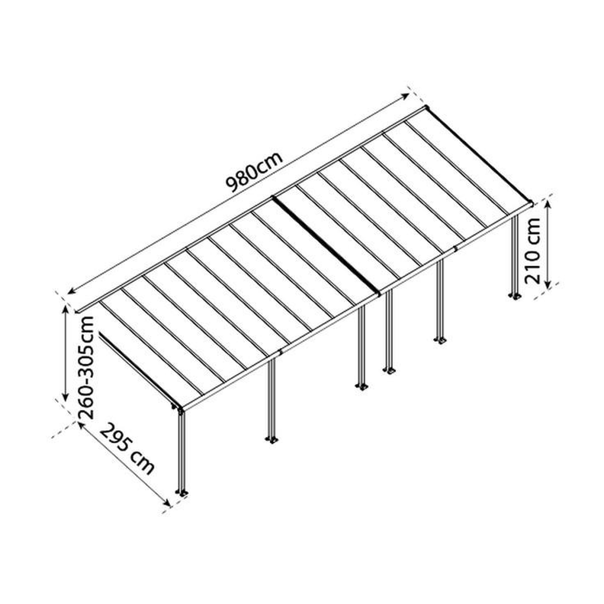 Voir la diapositive 2 : Palram Pergola 28.9m² blanc - 704361