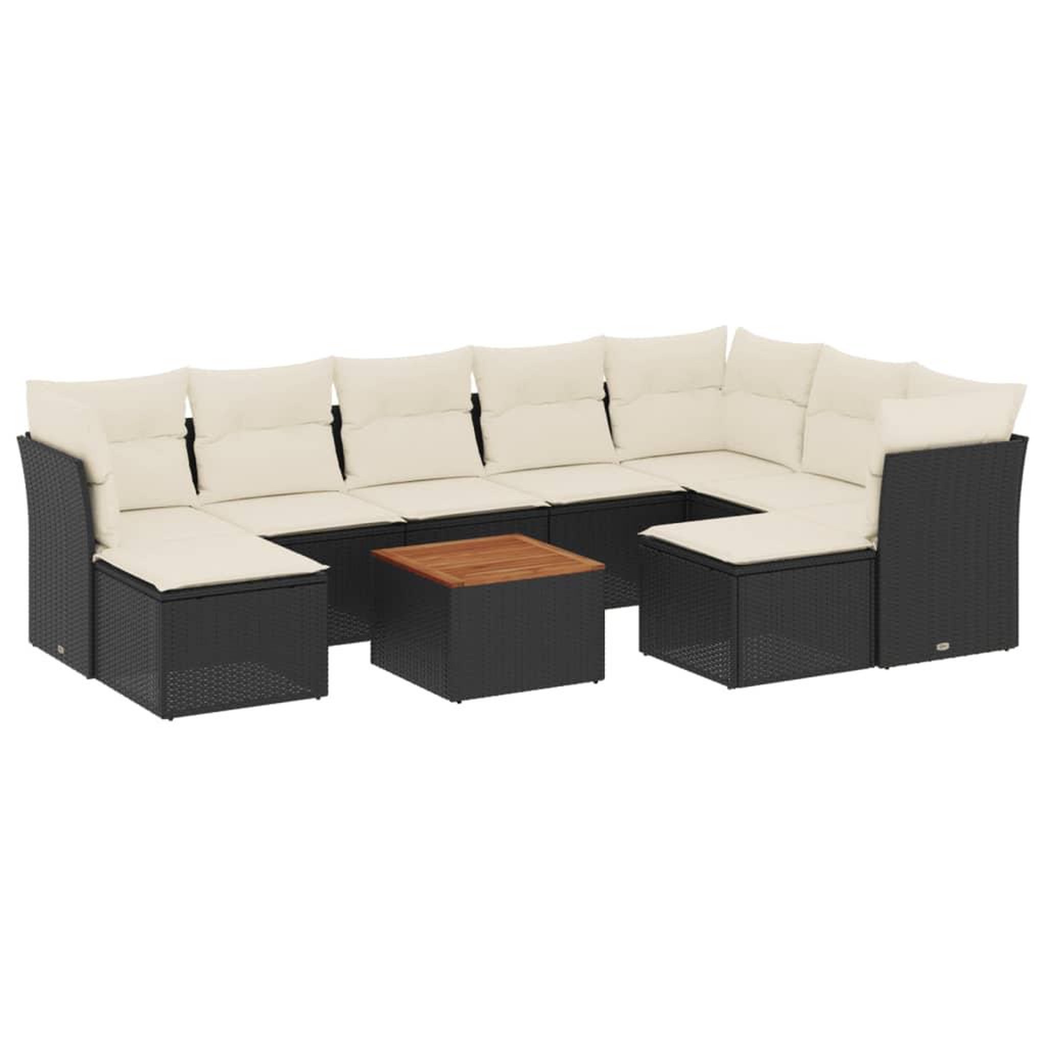 Voir la diapositive 2 : VIDAXL Salon de jardin 10 pcs avec coussins noir resine tressee