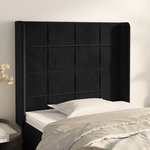 VIDAXL Tete de lit avec oreilles Noir 103x16x118/128 cm Velours