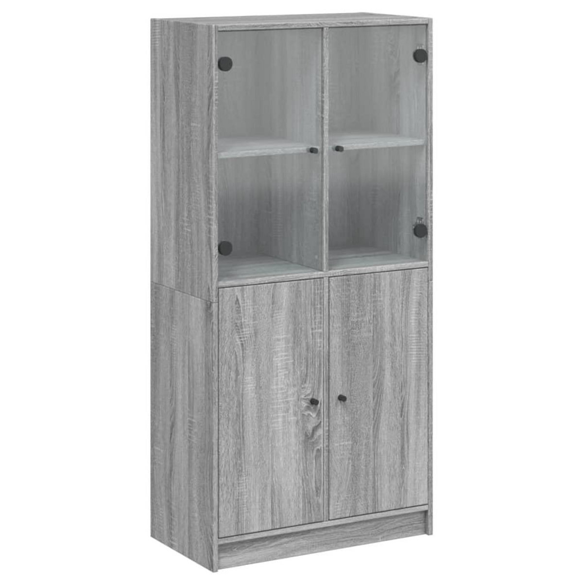 VIDAXL Buffet haut avec portes gris sonoma 68x37x142cm bois ingenierie