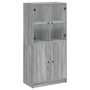 Voir la diapositive 2 : VIDAXL Buffet haut avec portes gris sonoma 68x37x142cm bois ingenierie
