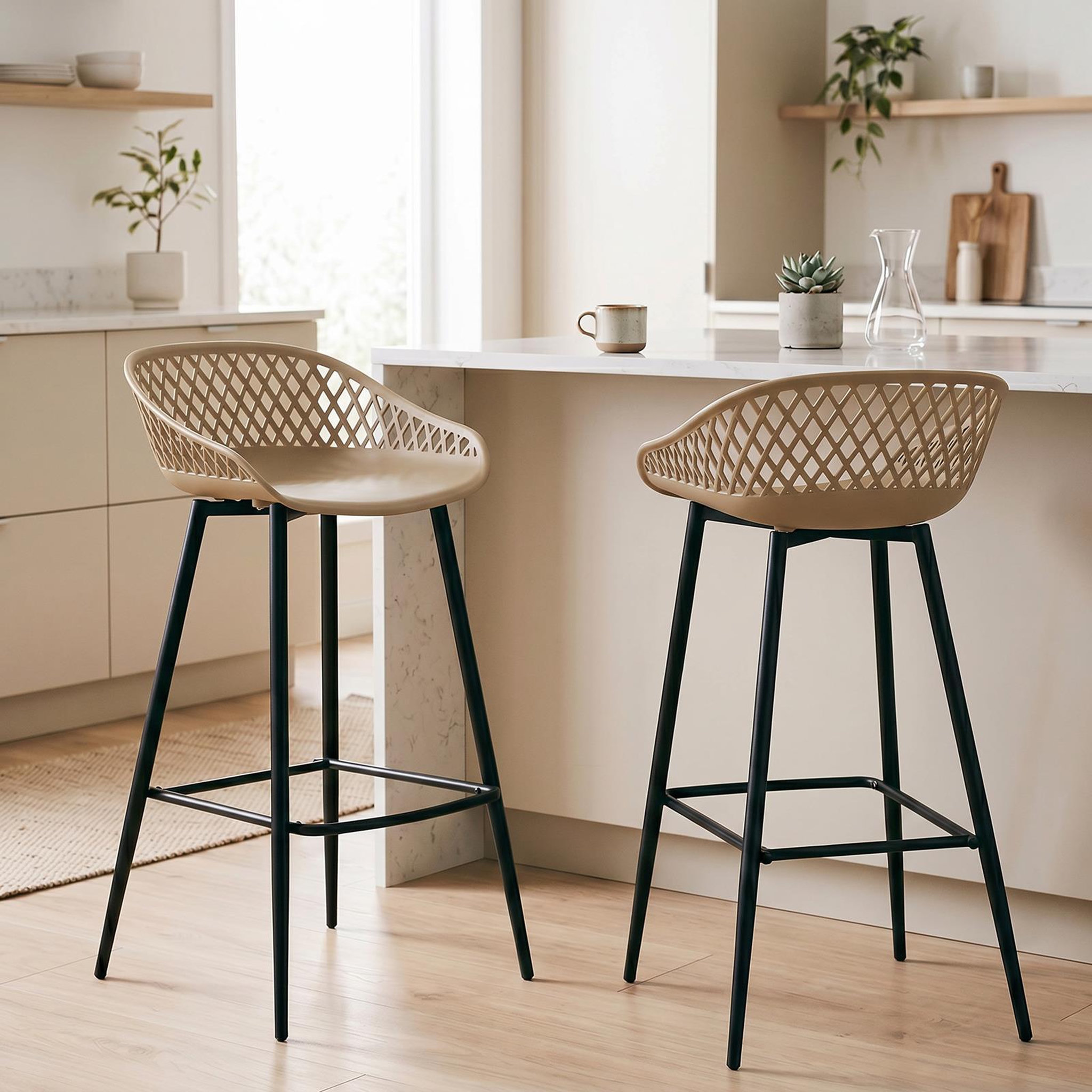 Voir la diapositive 2 : IDIMEX Lot de 2 tabourets de bar irek, en plastique