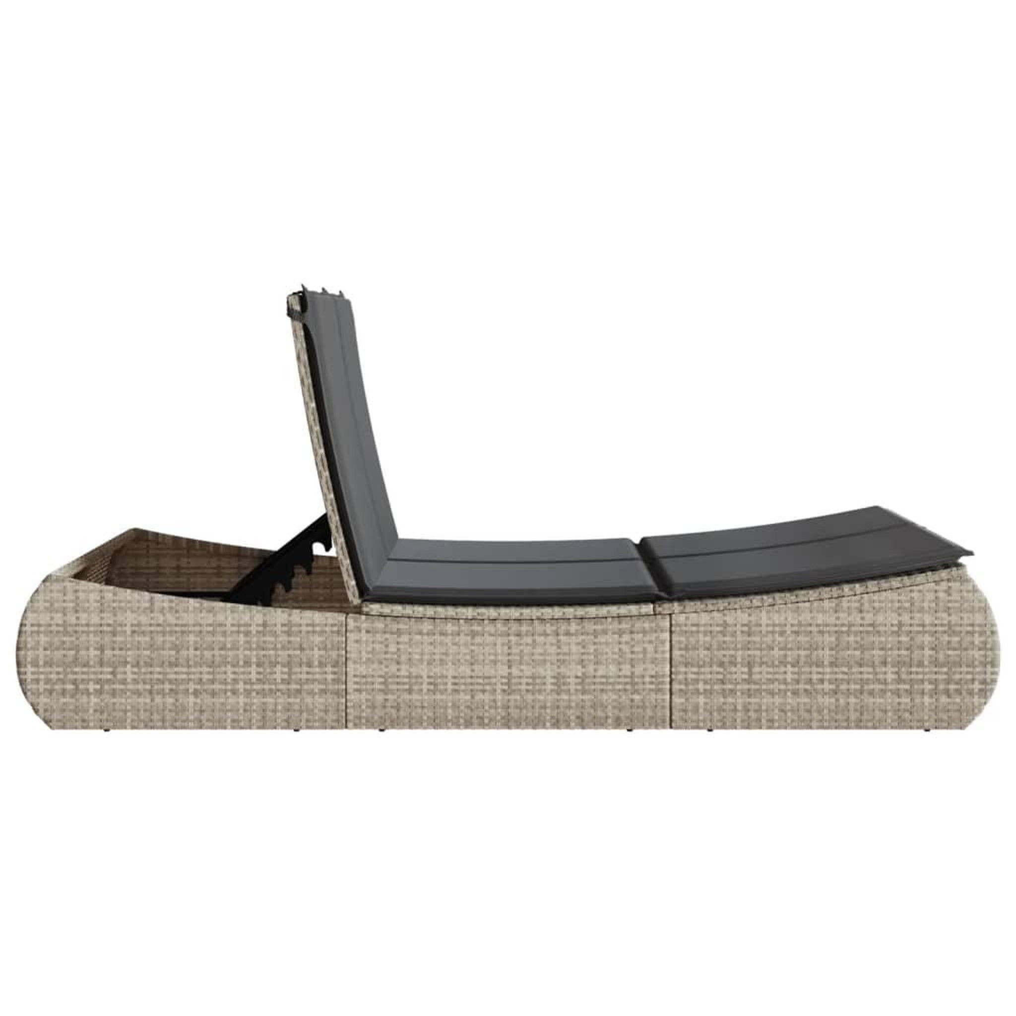 Voir la diapositive 5 : VIDAXL Chaise longue double avec coussins gris clair resine tressee