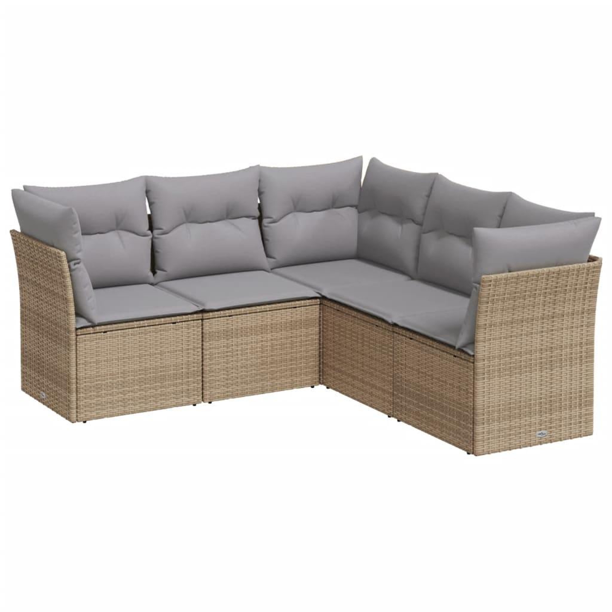 Voir la diapositive 2 : VIDAXL Salon de jardin avec coussins 5 pcs beige resine tressee