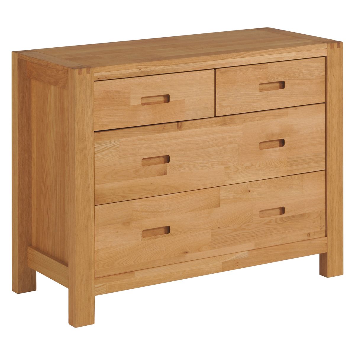 Commode 4 tiroirs placage chêne NATHAN