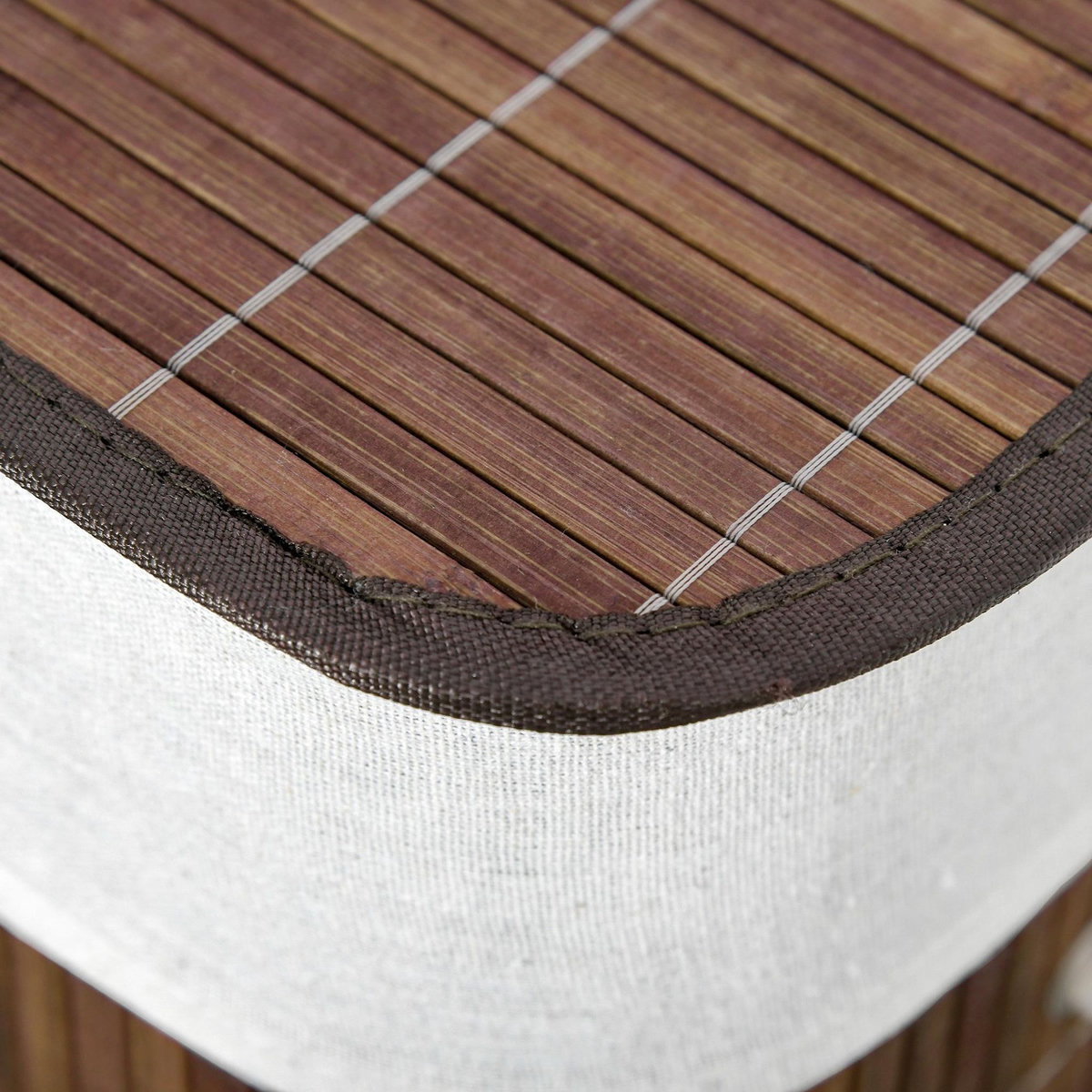 HOMCOM Panier à linge corbeille à linge 2 bacs bambou pliable couvercle poignée sac amovible en toile