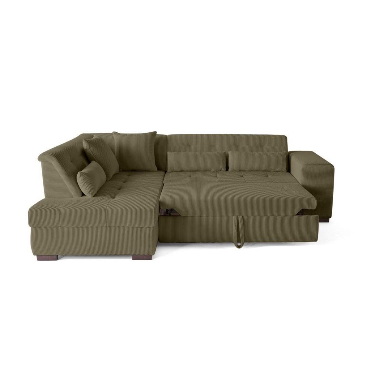 LISA DESIGN Vermont - canapé d'angle gauche - 5 places - convertible - en velours côtelé