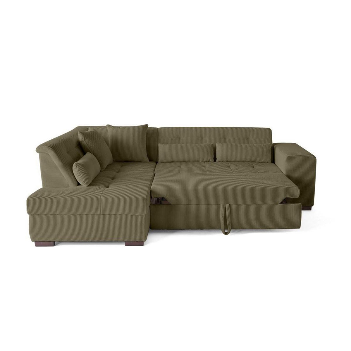 LISA DESIGN Vermont - canapé d'angle gauche - 5 places - convertible - en velours côtelé