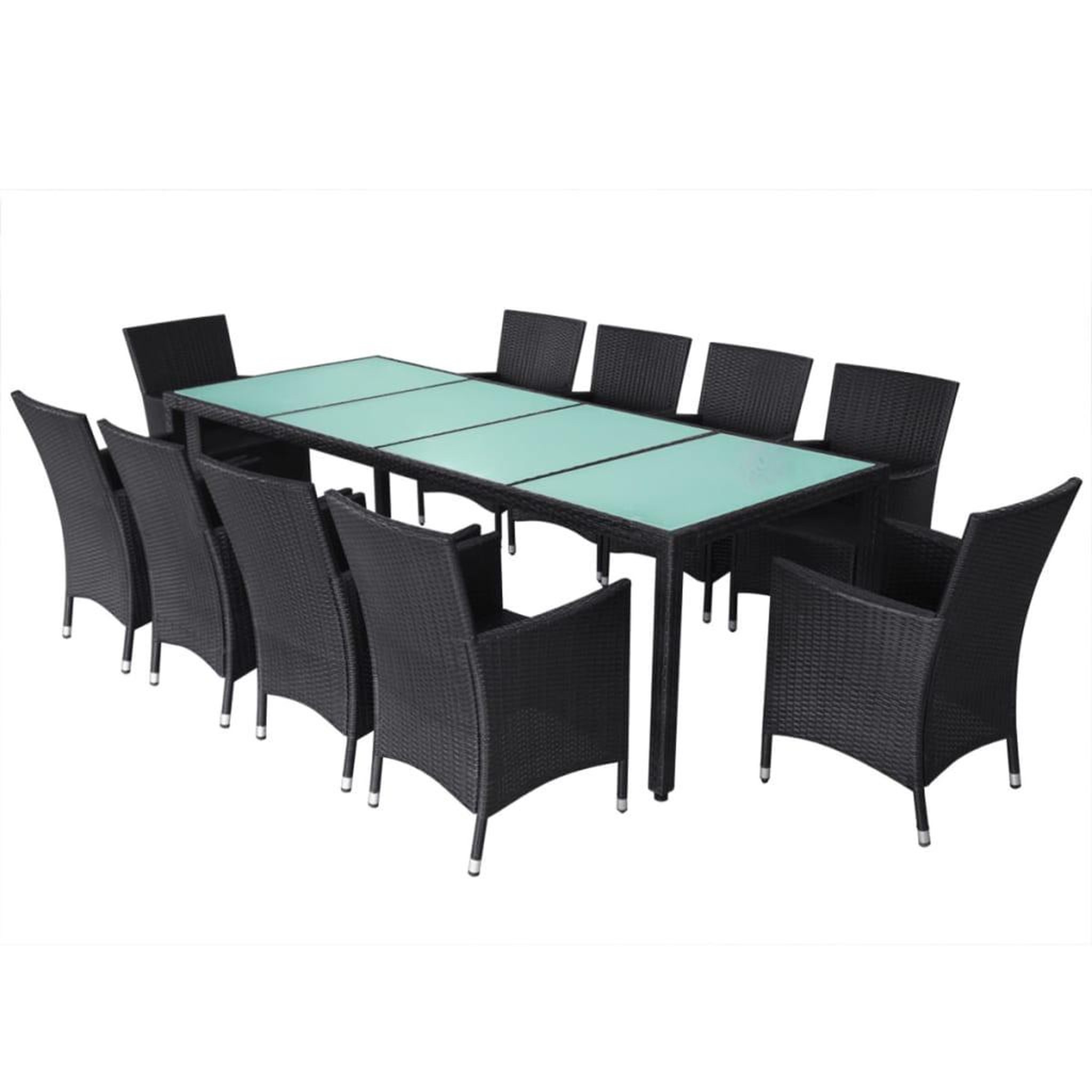 Voir la diapositive 3 : VIDAXL Ensemble a manger d'exterieur 11 pcs coussins resine tressee