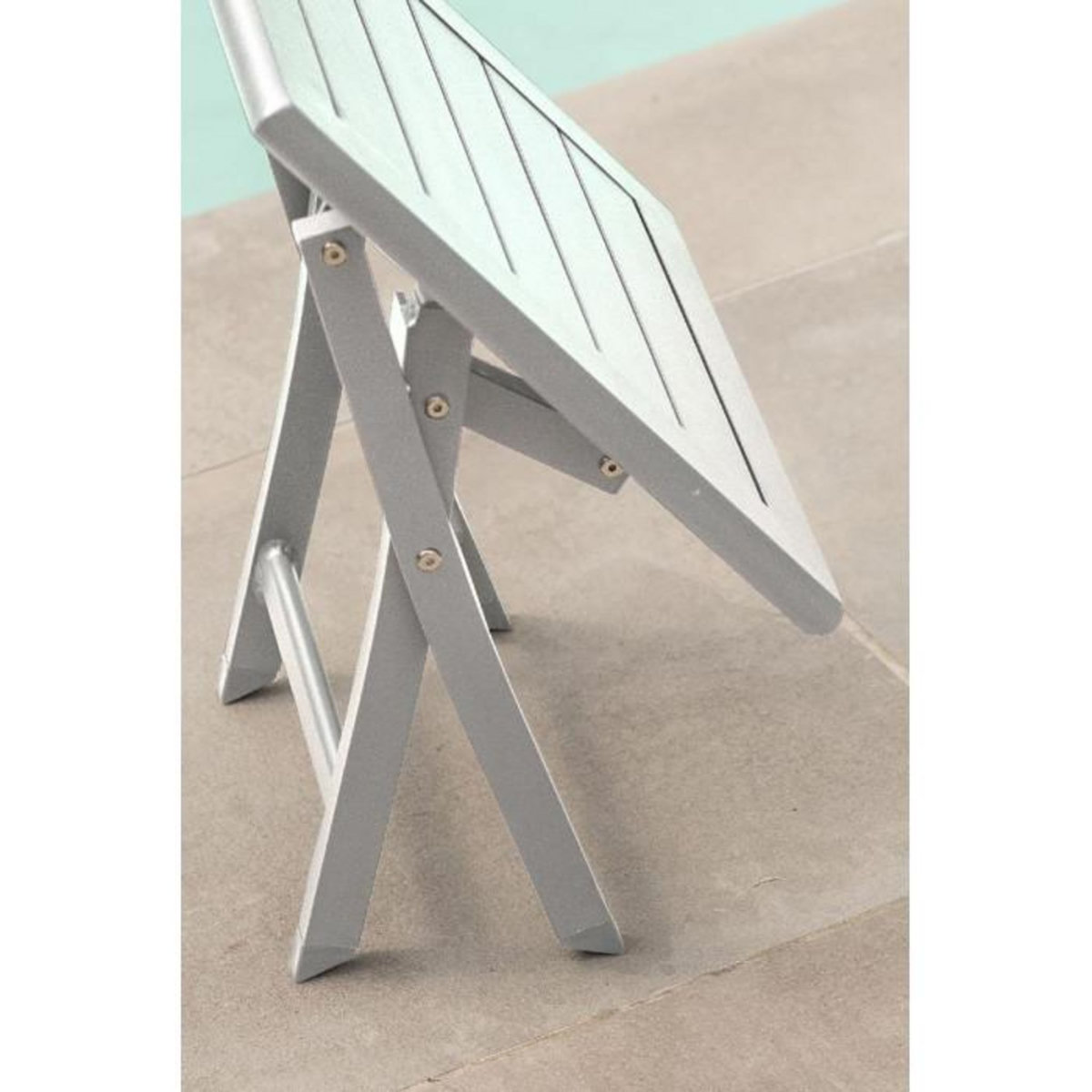 Paris Prix Table d'Appoint de Jardin Pliante  Marius  43cm Blanc
