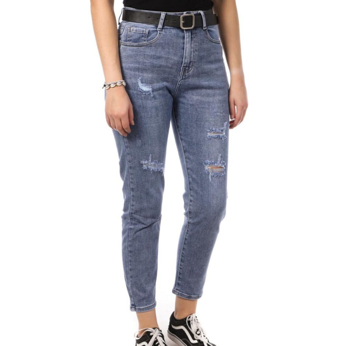 Jeans femme dechire outlet pas cher