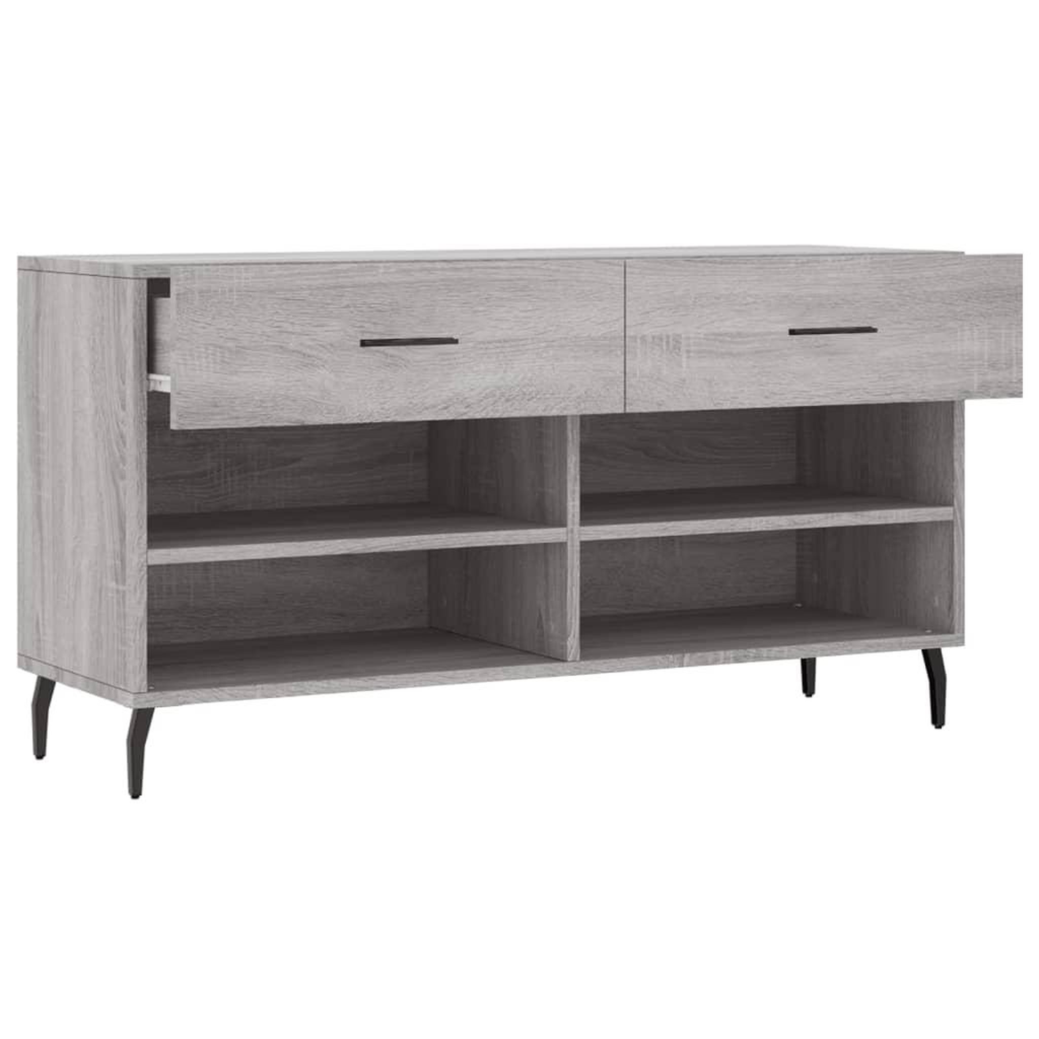 Voir la diapositive 5 : VIDAXL Banc a chaussures sonoma gris 102x35x55 cm bois d'ingenierie